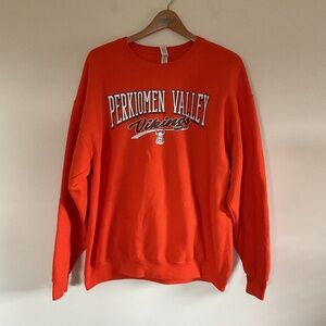 Perkiomen Valley High school Vikings Orange Crewneck Sweatshirt XL Outdoor